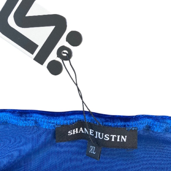 Shane Justin Velvet Bandeau Top in Cobalt Blue NWT size XL - Picture 3 of 5